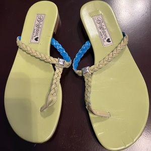 Brighton Woman’s Shoes Flip Flops Casidy Size 7 Green